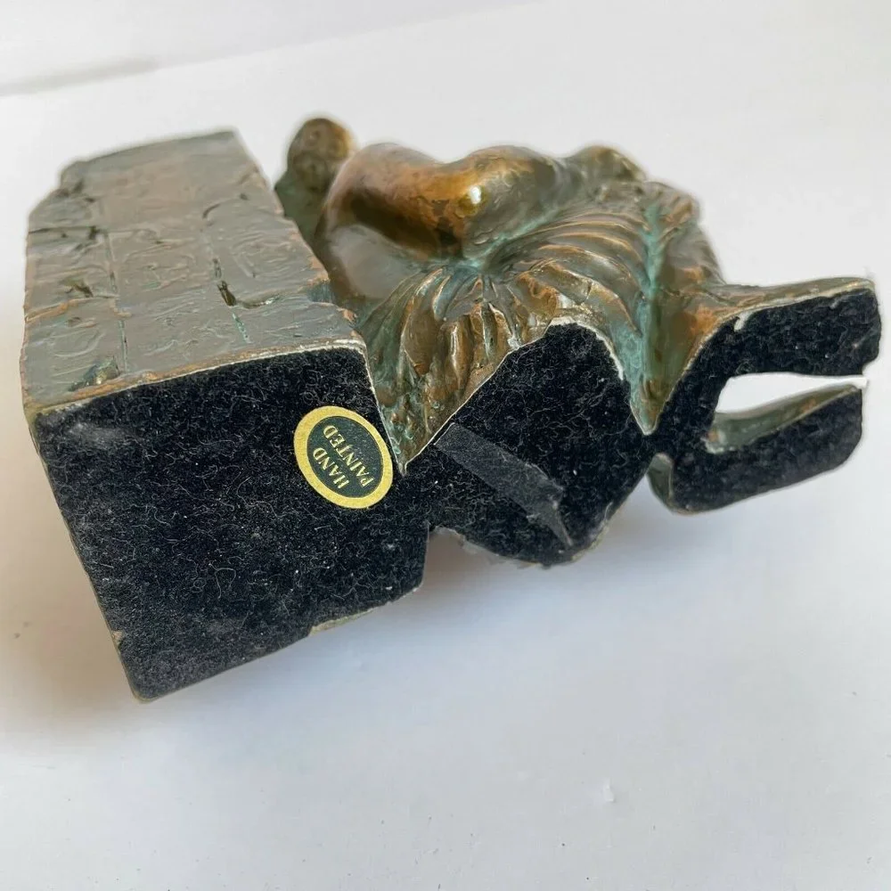 Hand Painted Egyptian Hieroglyphs Candlestick Candle Holder Pharaoh Decor MCM